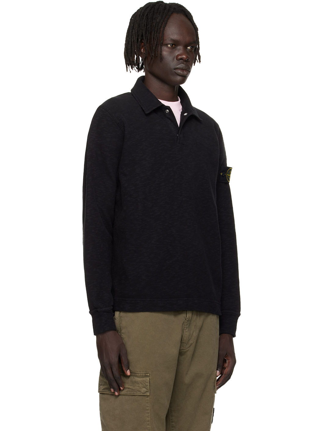 Black 6100054 Vanisé Brushed Heavy Cotton Jersey Polo - 2