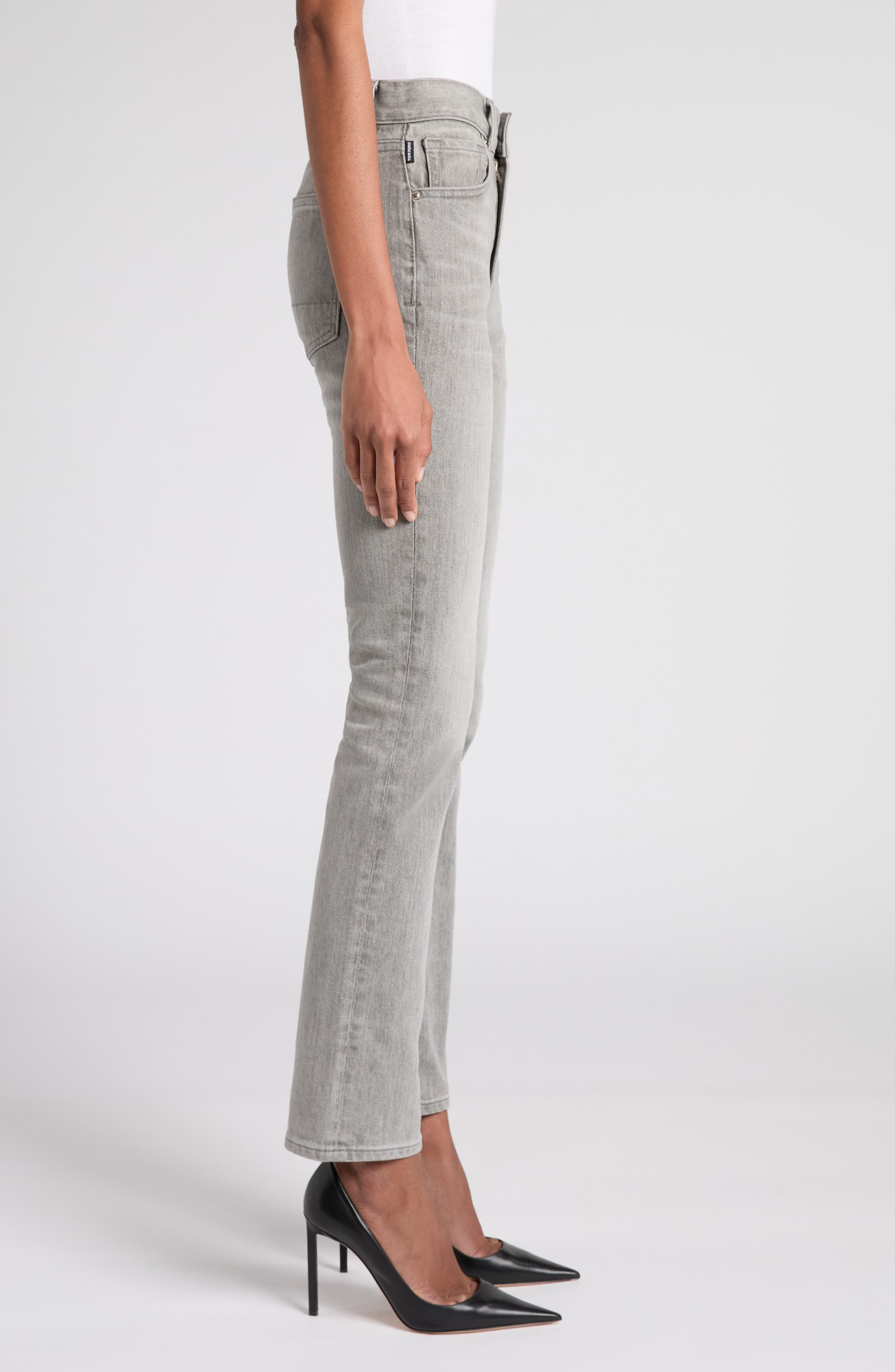 TOM FORD Stonewashed Comfort Denim Slim Fit Jeans in Ig155 Grey Wash at Nordstrom - 4