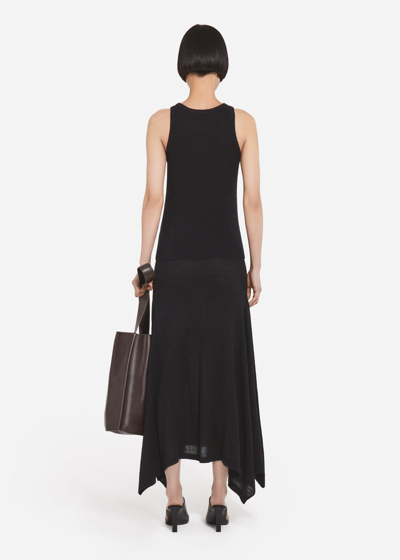 Flared Midi Skirt in Silk Linen 4