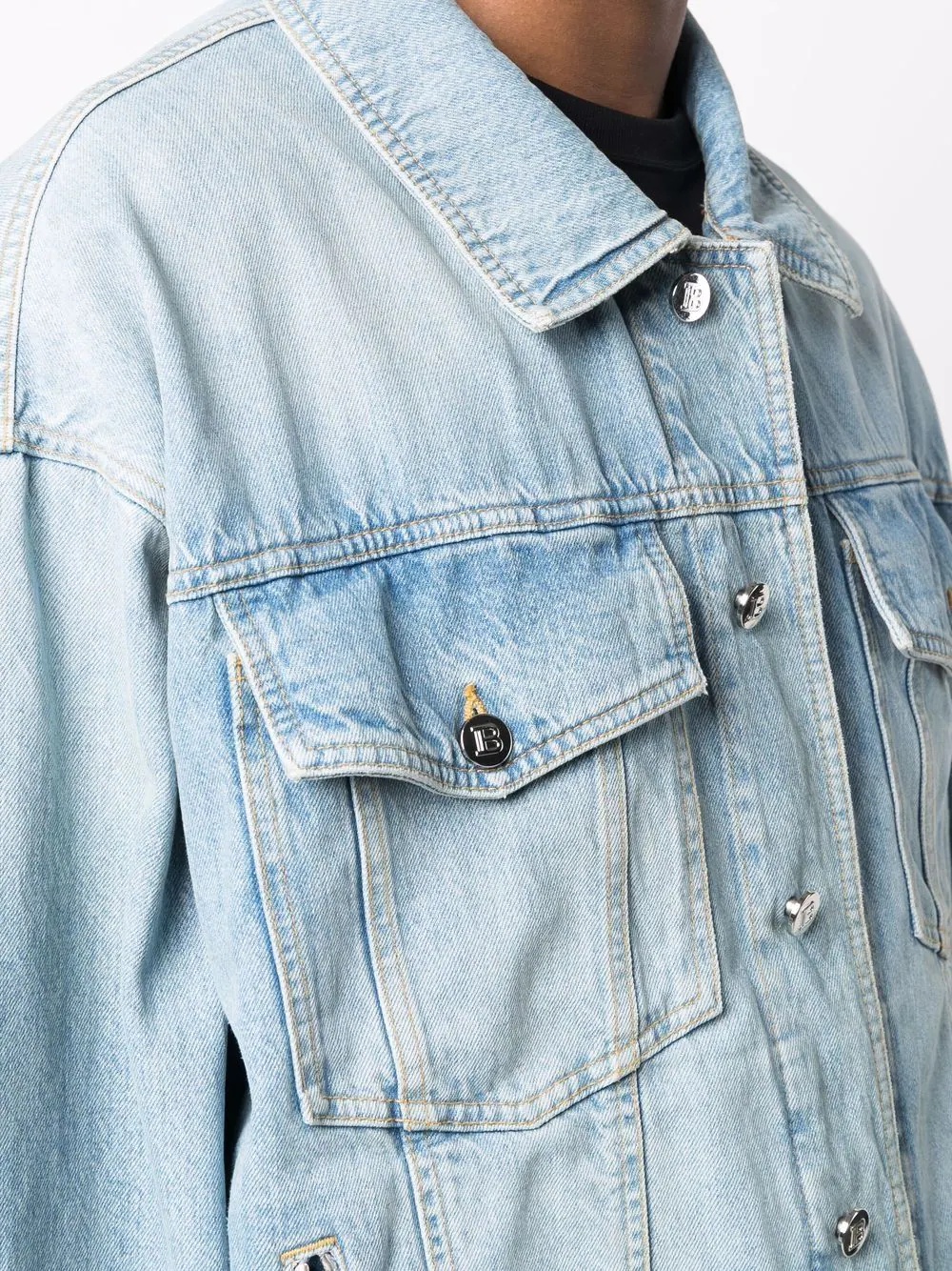 button-up denim jacket - 5