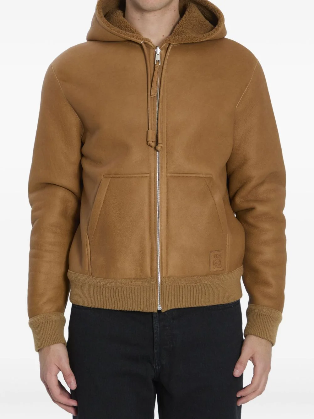 hooded reversible leather jacket - 1