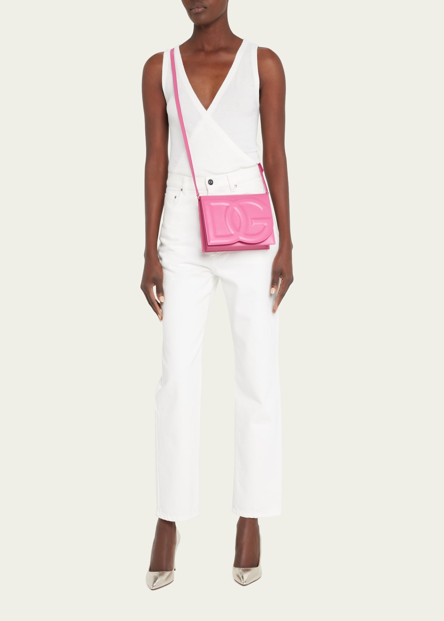 DG Logo Flap Leather Shoulder Bag - 5