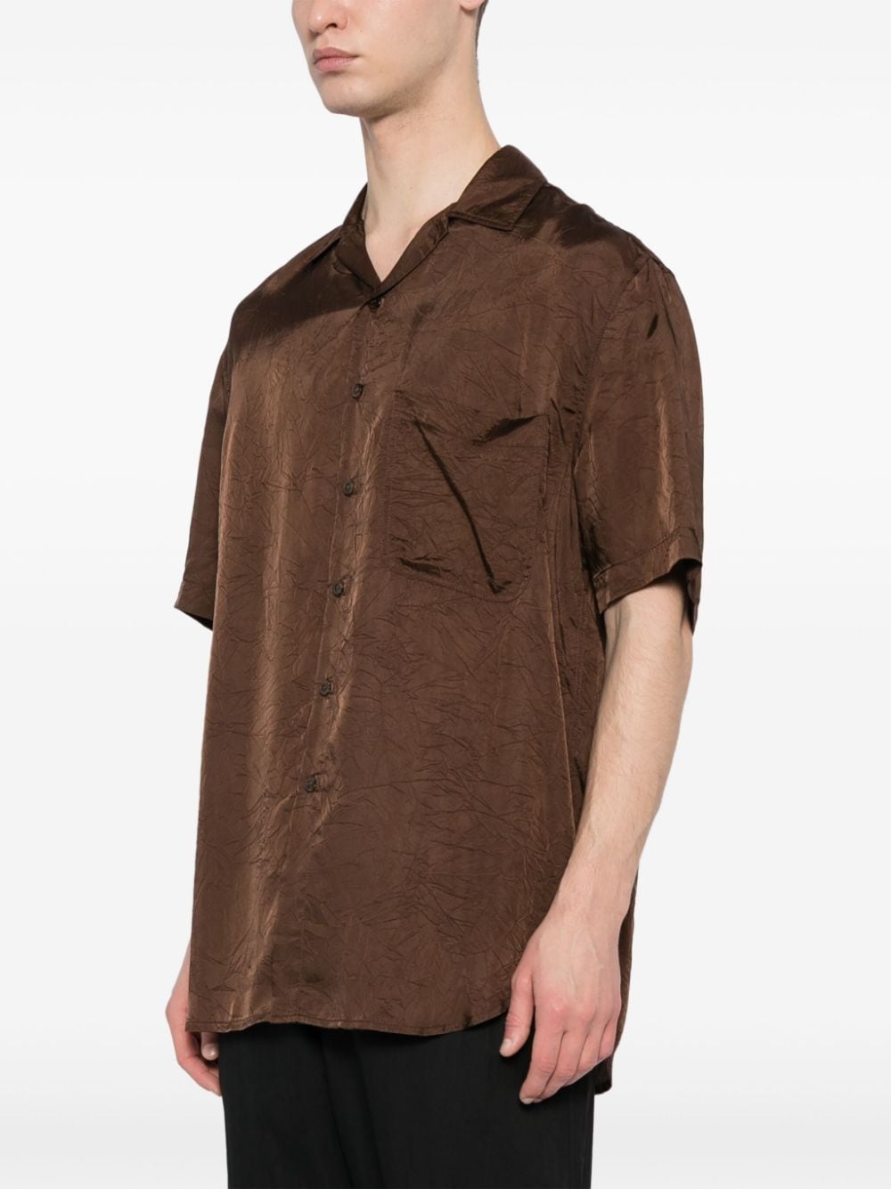 crinkled short-sleeve shirt - 3