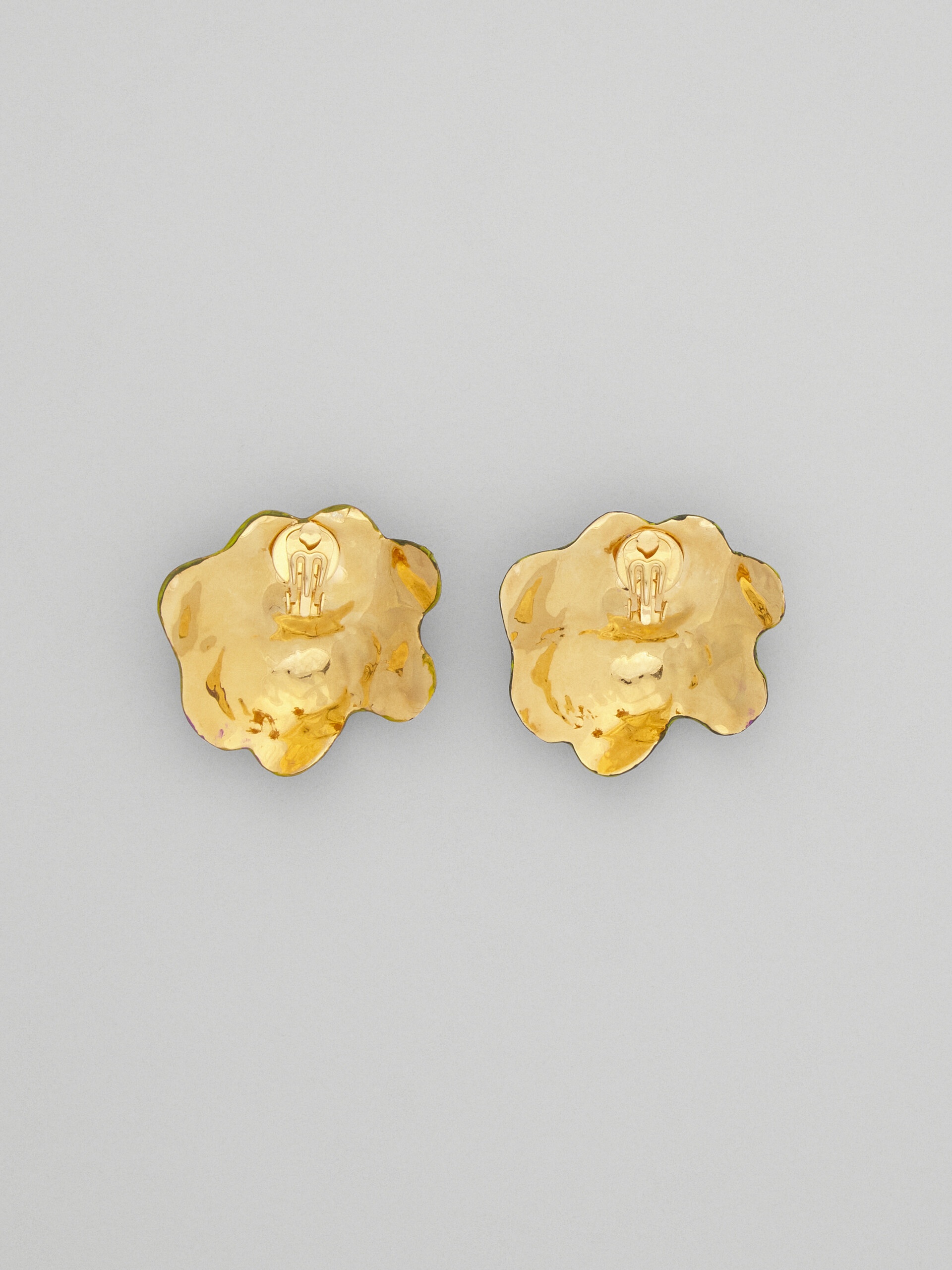 BRASS FLOWER FLORA CLIP-ON EARRINGS - 2