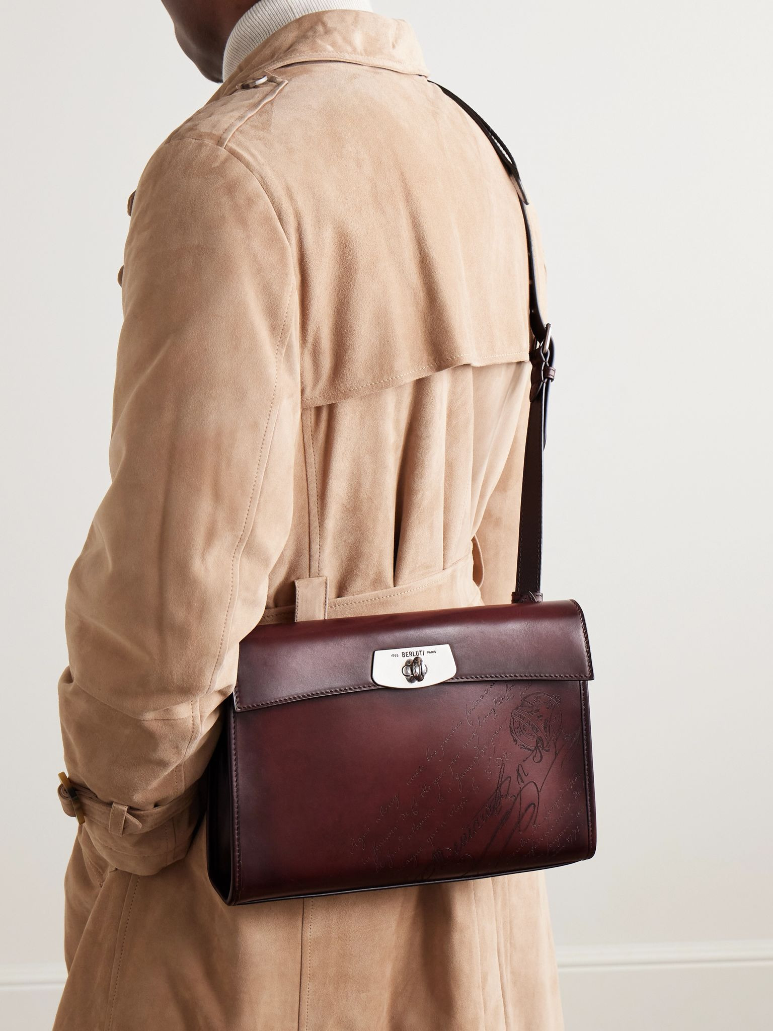 E'Mio Scritto Venezia Leather Messenger Bag Brown - 2
