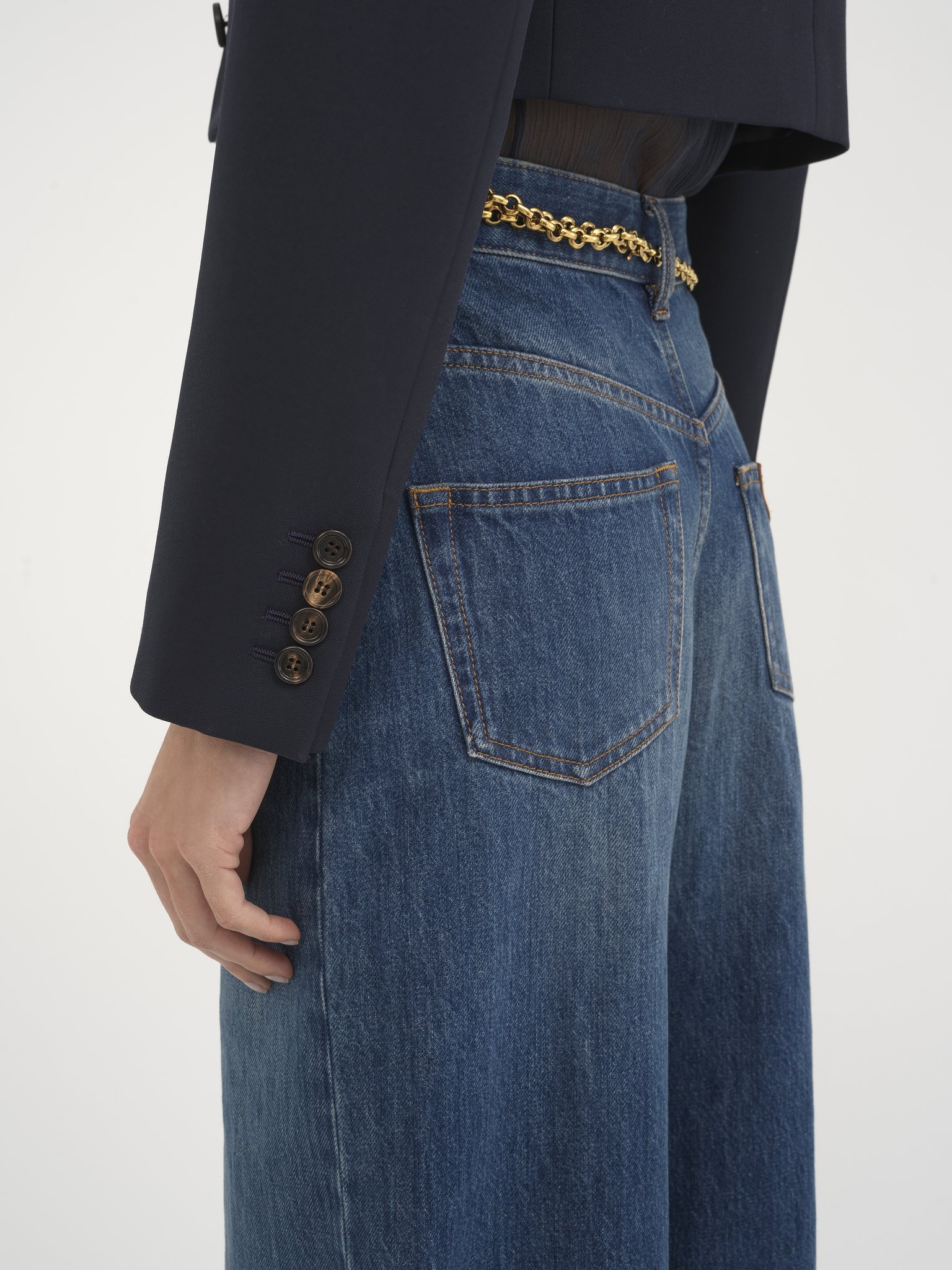 CROPPED SPENCER JACKET IN WOOL GRAIN DE POUDRE - 6