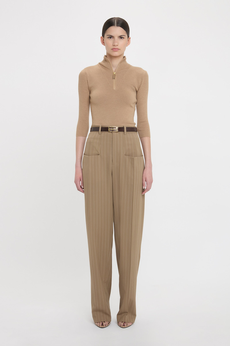 Victoria Beckham Structured Pocket Trouser In Sandstorm outlook