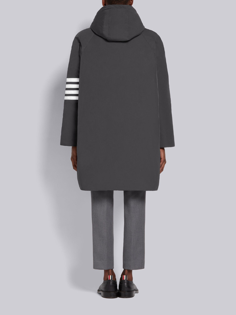 Thom Browne Medium Grey Poly Twill Downfill Hooded Football 4-Bar Parka outlook
