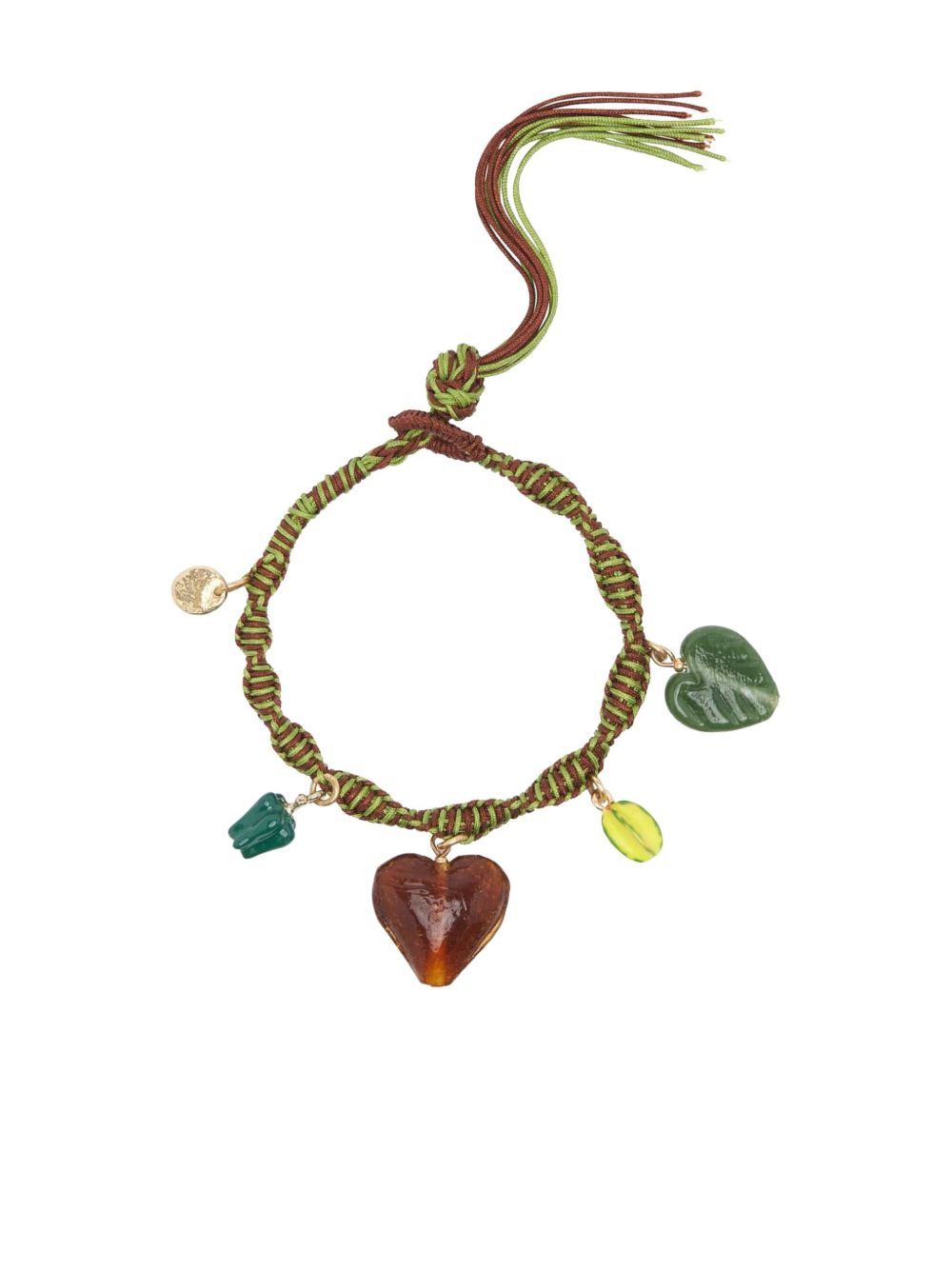 braided heart charm bracelet - 2