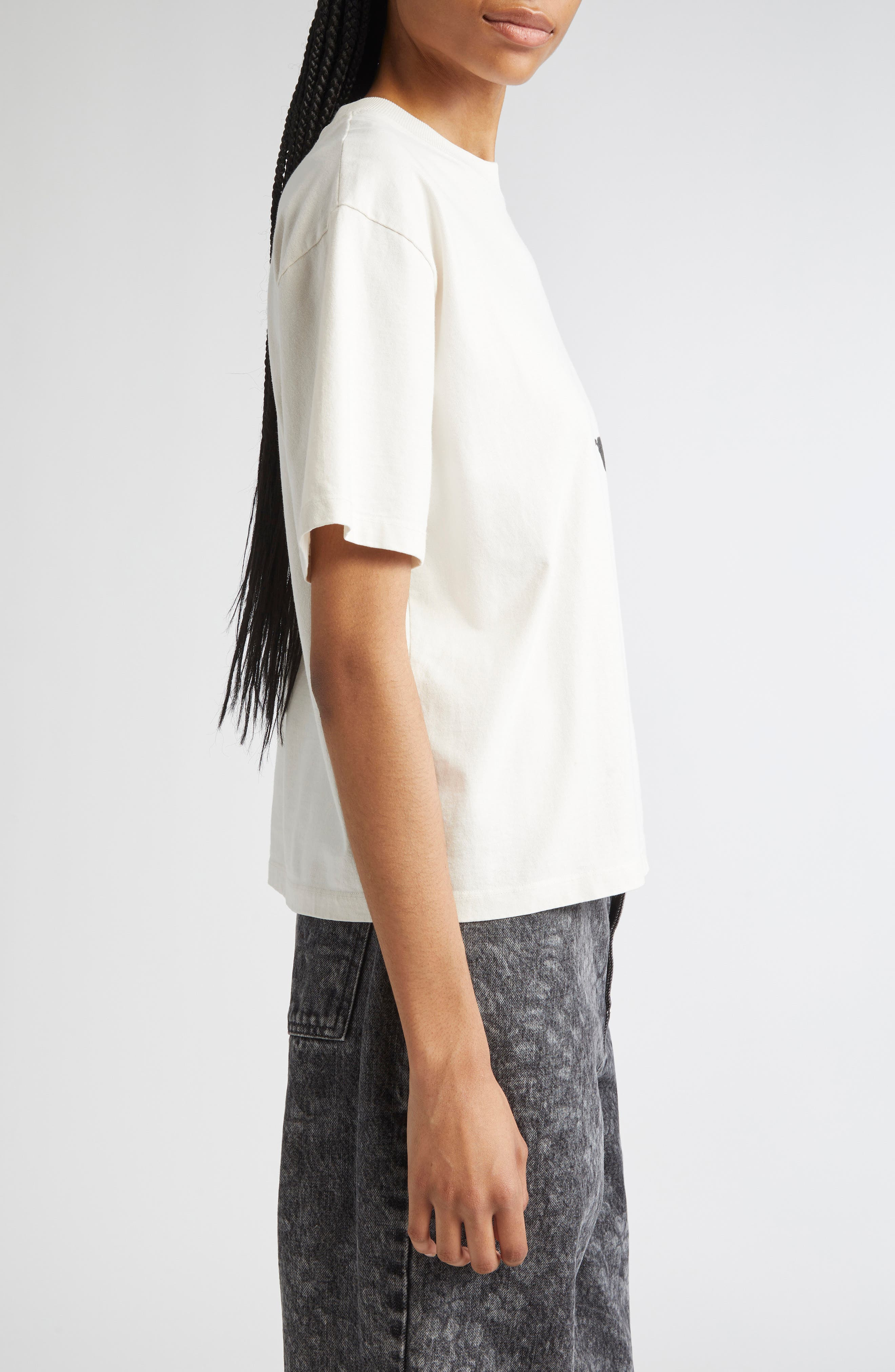 Golden Goose Journey Boxy Floral Graphic T-Shirt in Artic Wolf/Black at Nordstrom - 4