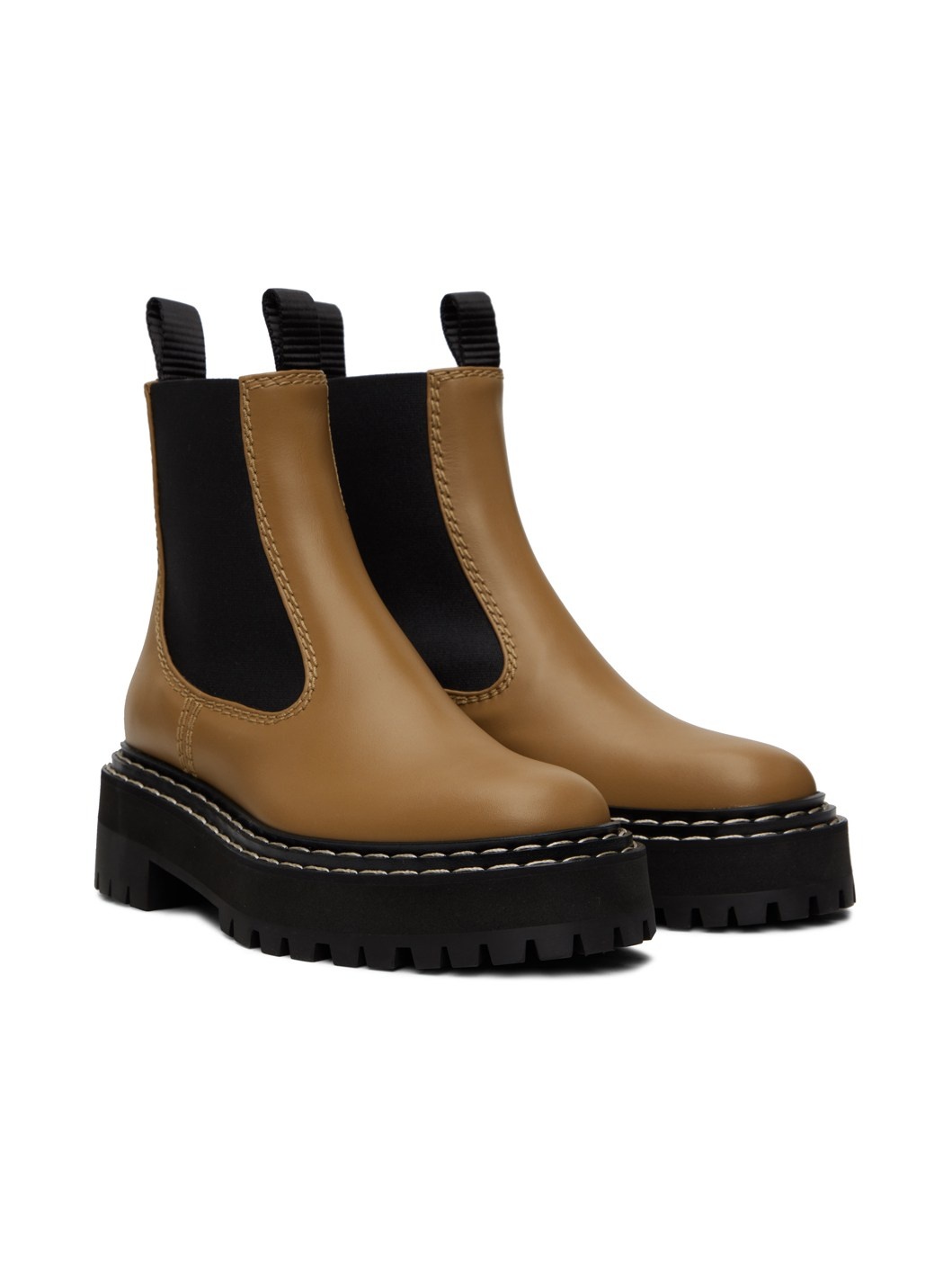 Tan Platform Chelsea Boots - 4