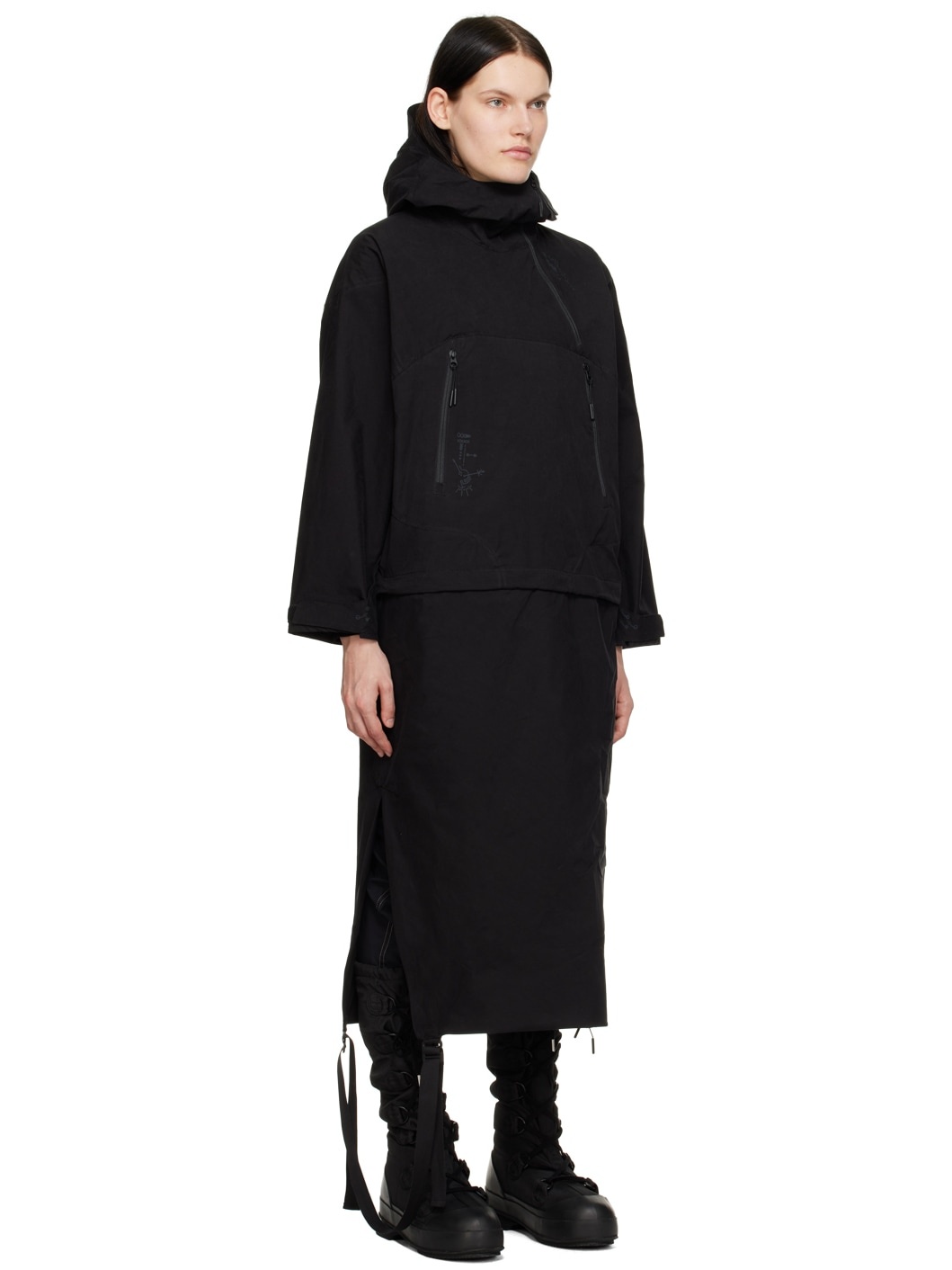Black Detachable Panel Jacket - 5