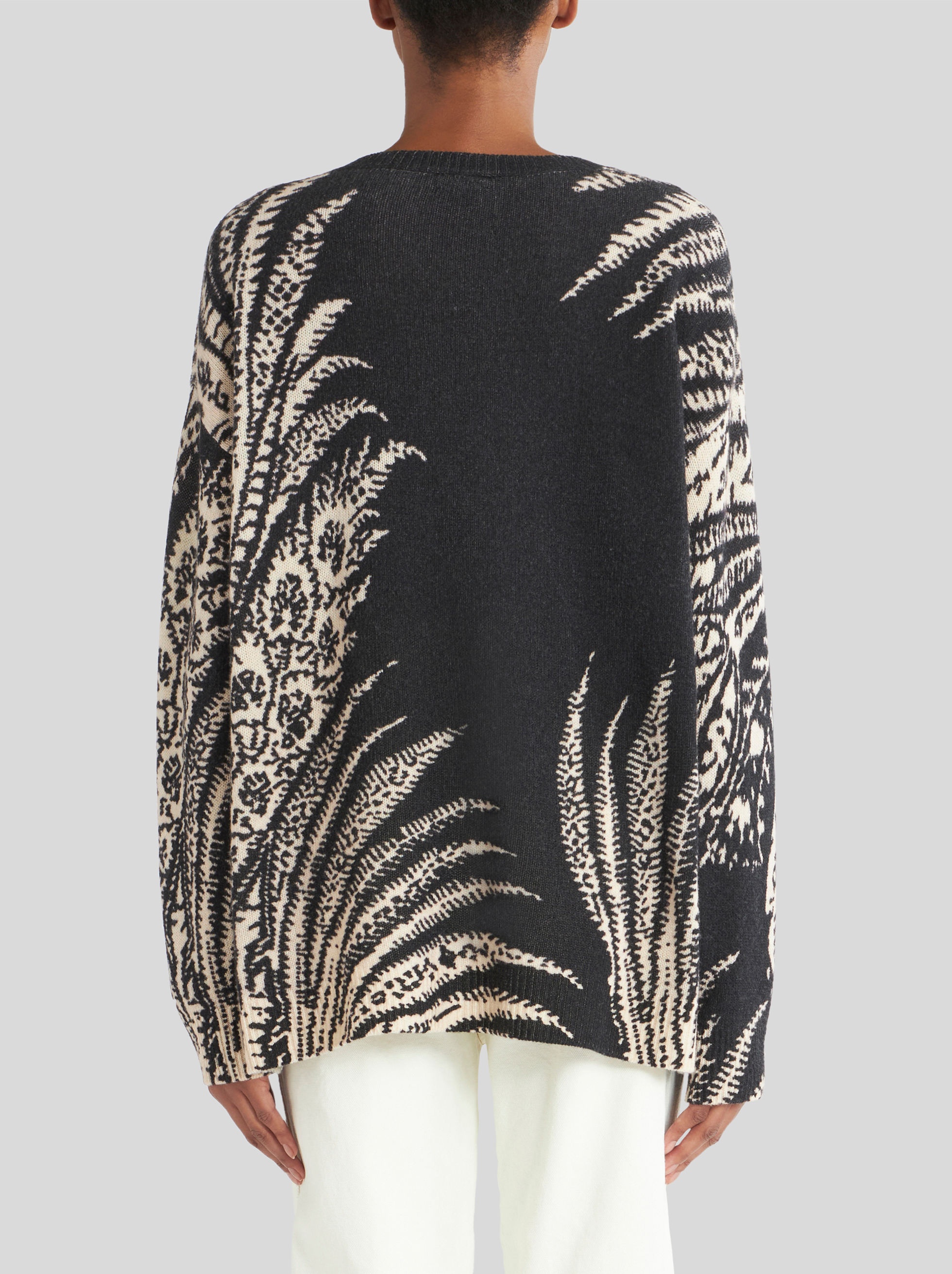FOLIAGE PRINT WOOL JUMPER - 4