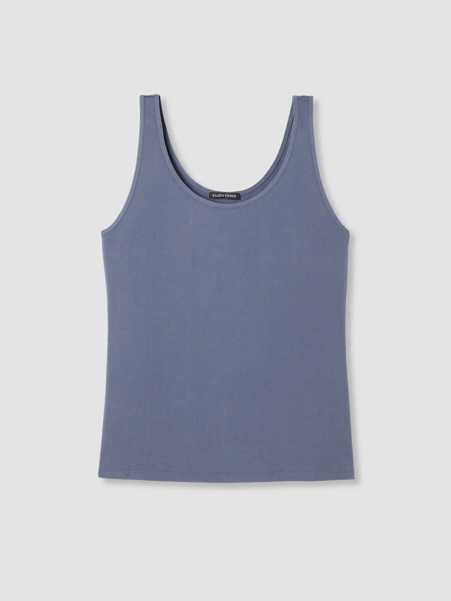 Stretch Silk Jersey Scoop Neck Tank - 1