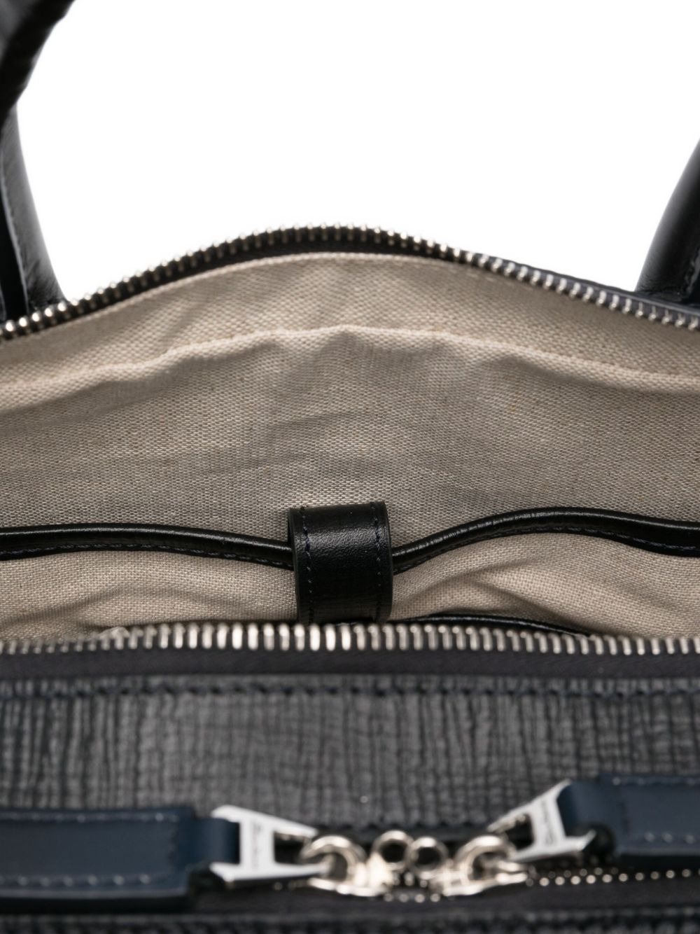 textured leather briefcase - 4