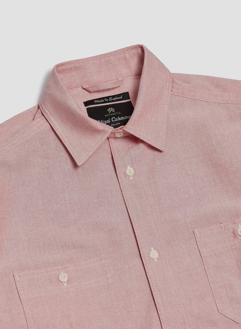 Nigel Cabourn Utility Oxford Work Shirt in Pink outlook