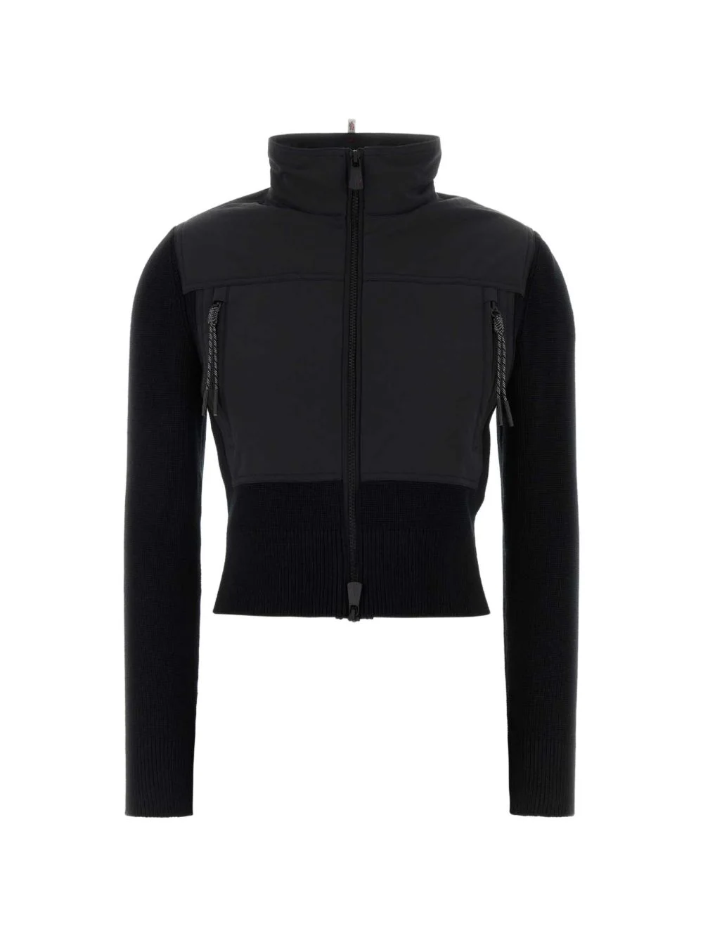 panelled-knit cardigan - 1