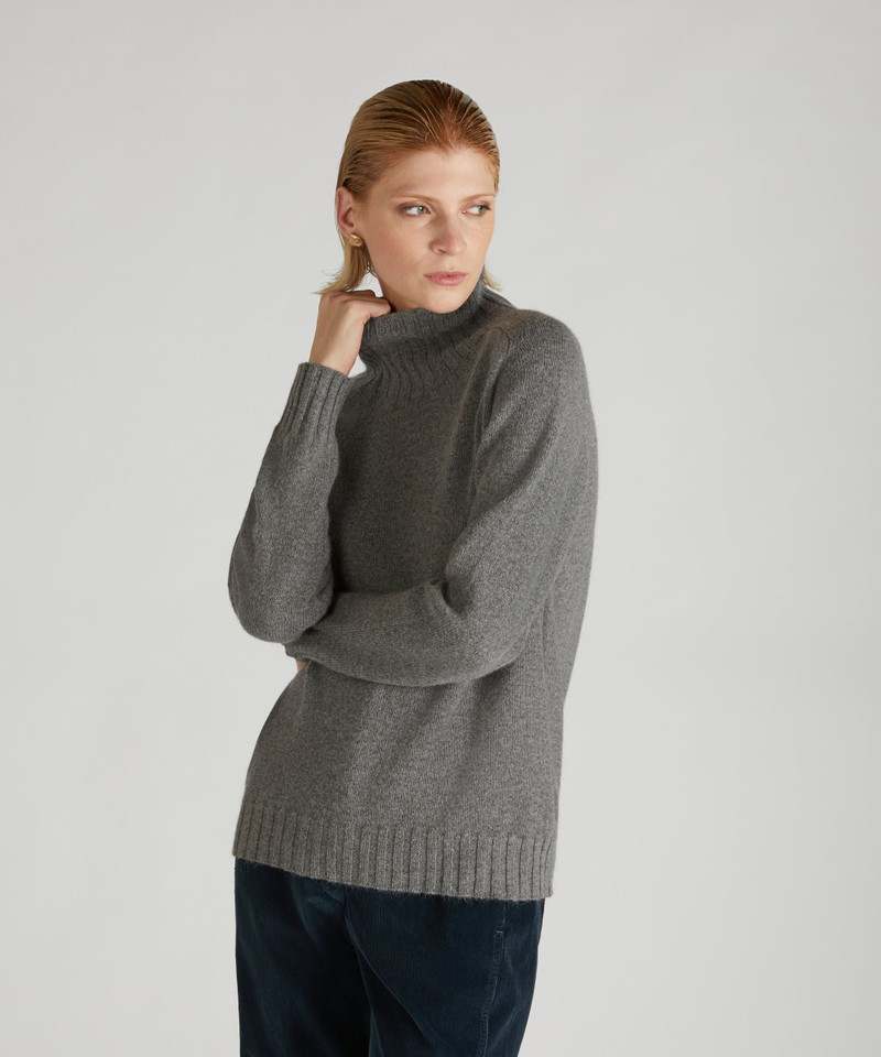 SLOWEAR Wool and Angora mock neck sweater outlook
