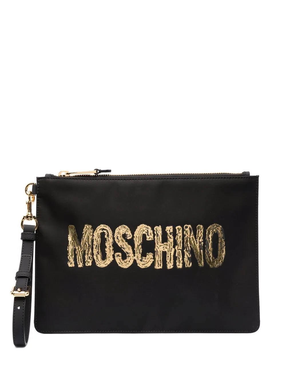 logo-print clutch bag - 1