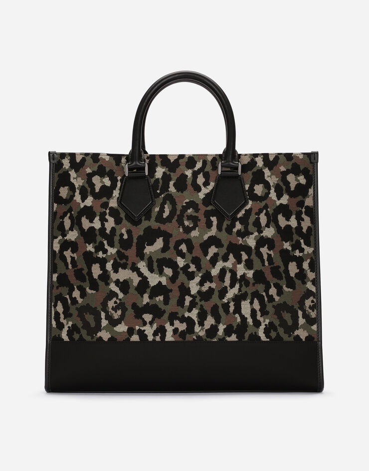 Large camouflage jacquard shopper - 4