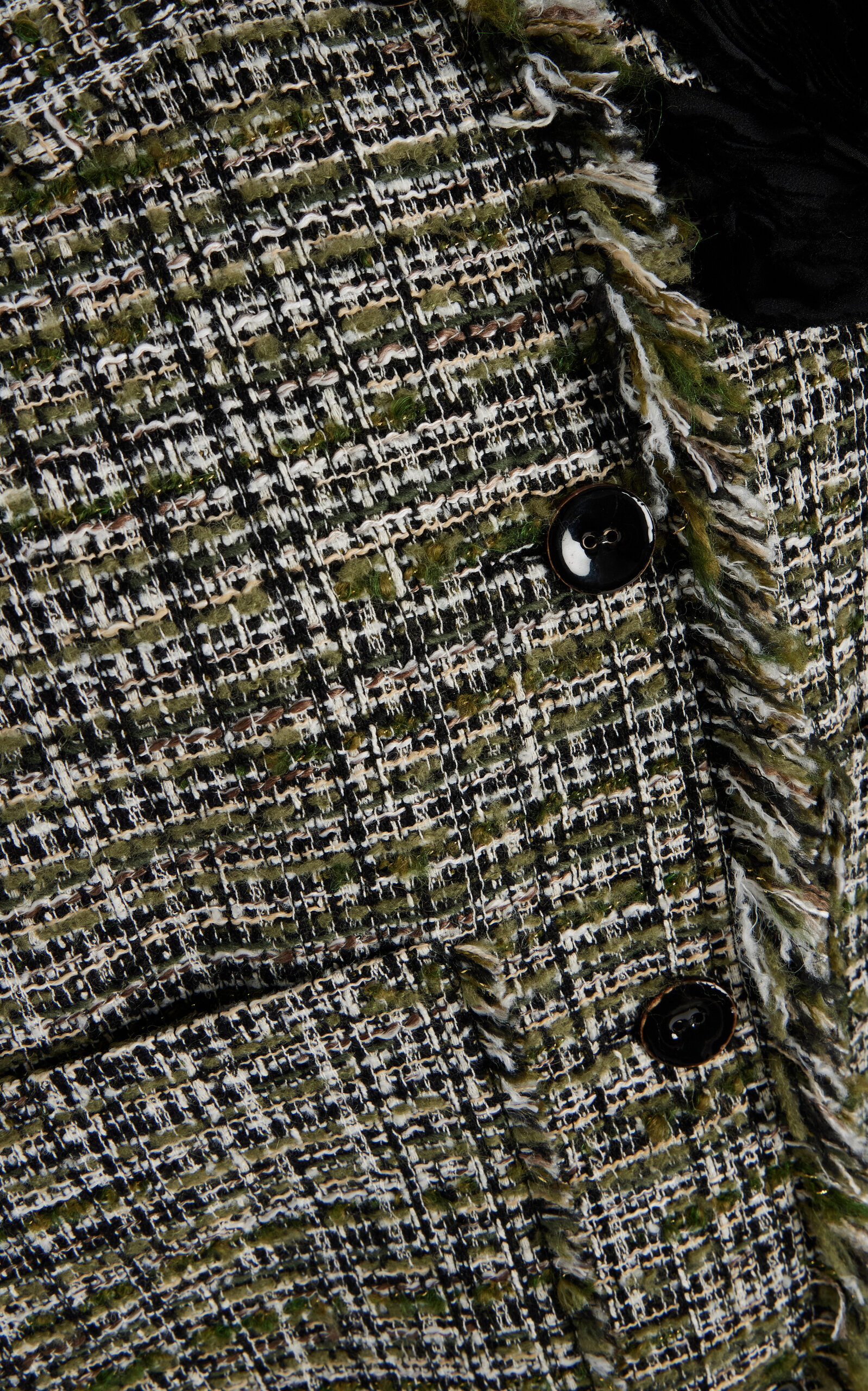 Cropped Tweed Jacket olive - 4