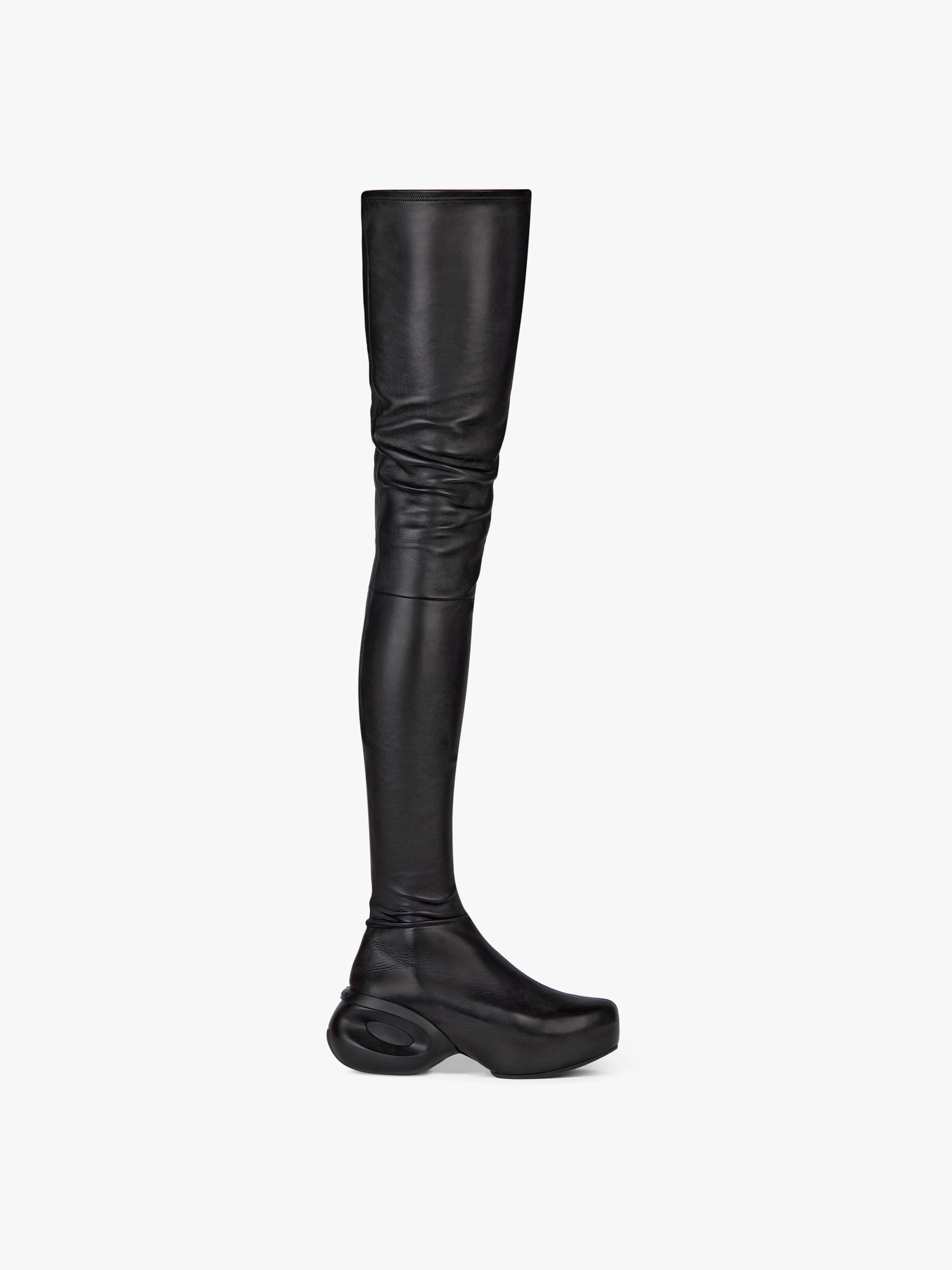 G CLOG THIGH BOOTS IN LEATHER - 1