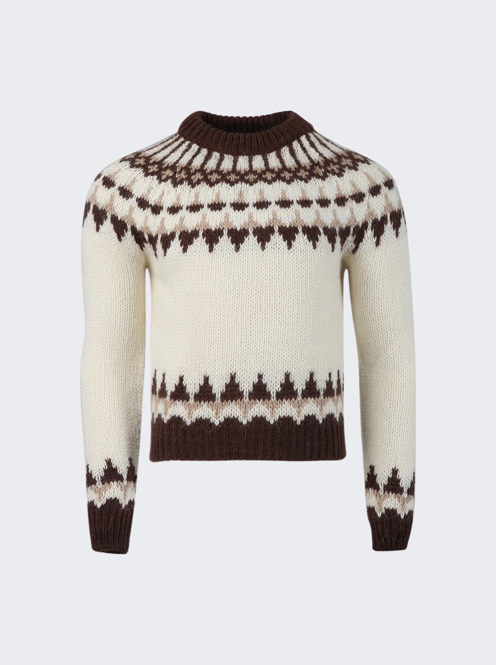 Knit Sweater Beige And Maroon - 1
