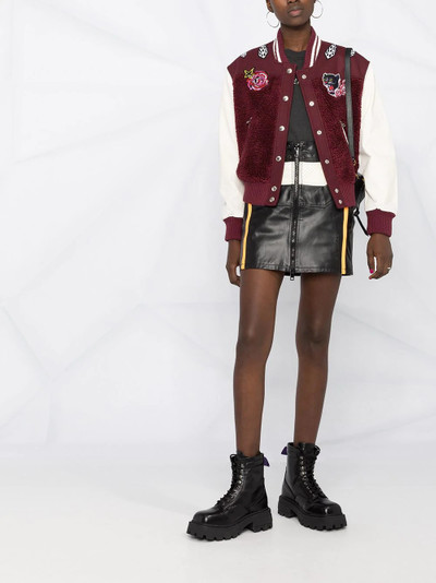 Diesel colour-block biker mini skirt outlook