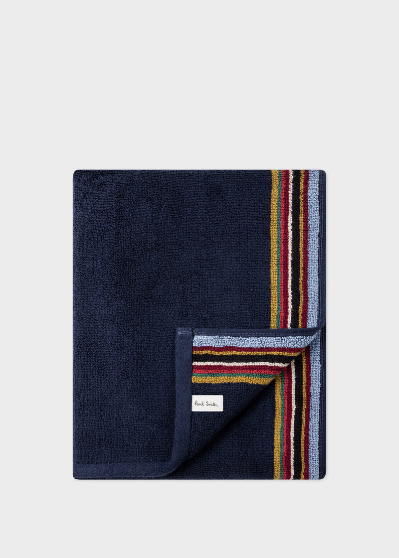 Navy 'Signature Stripe' Hand Towel 1
