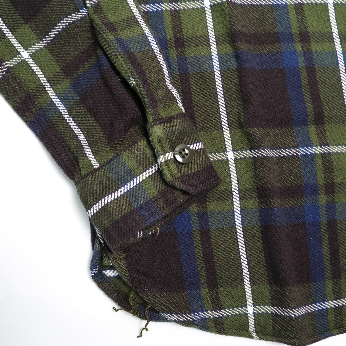 2222-OL Raised Surface Check Double Pocket Shirt Olive - 3