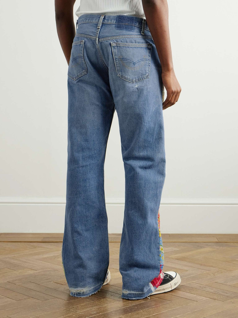 Flared Appliquéd Patchwork Jeans 4