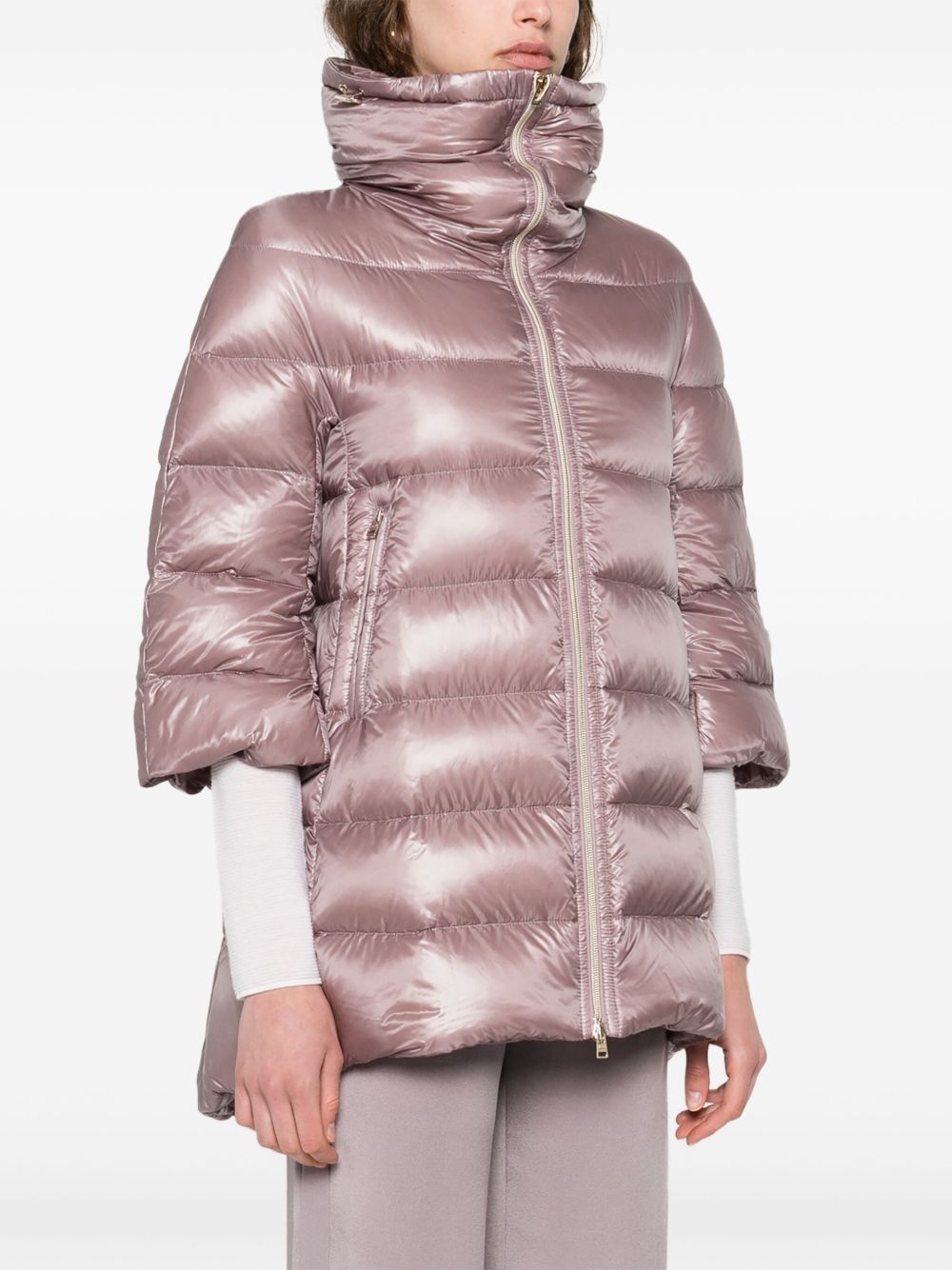 quilted half-sleeve jacket - 3