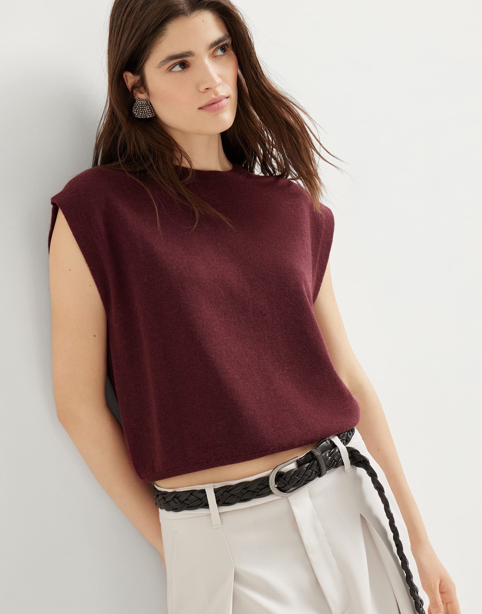 Cashmere sweater with monili - 4