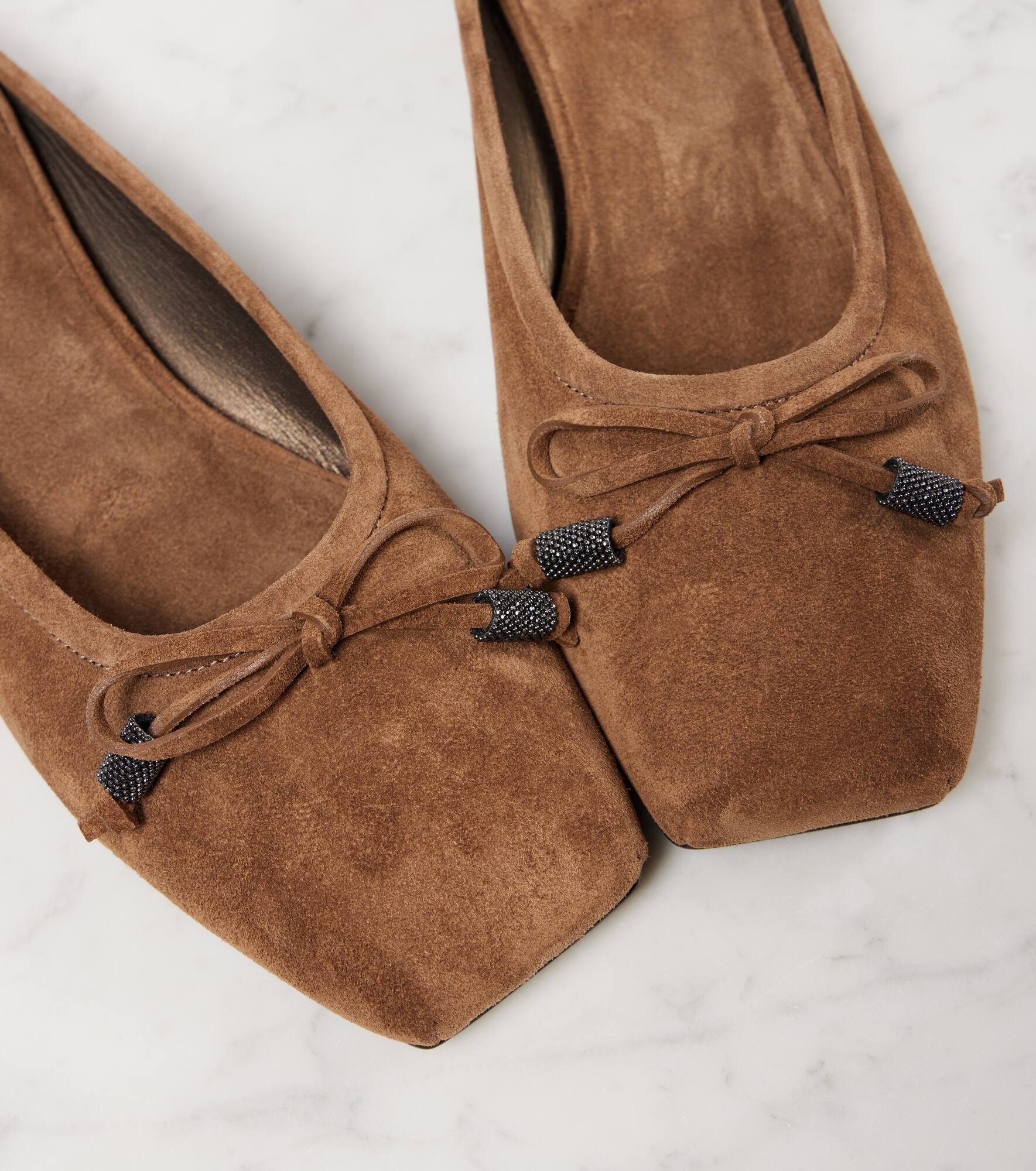 Monili bow-detail suede mules - 5