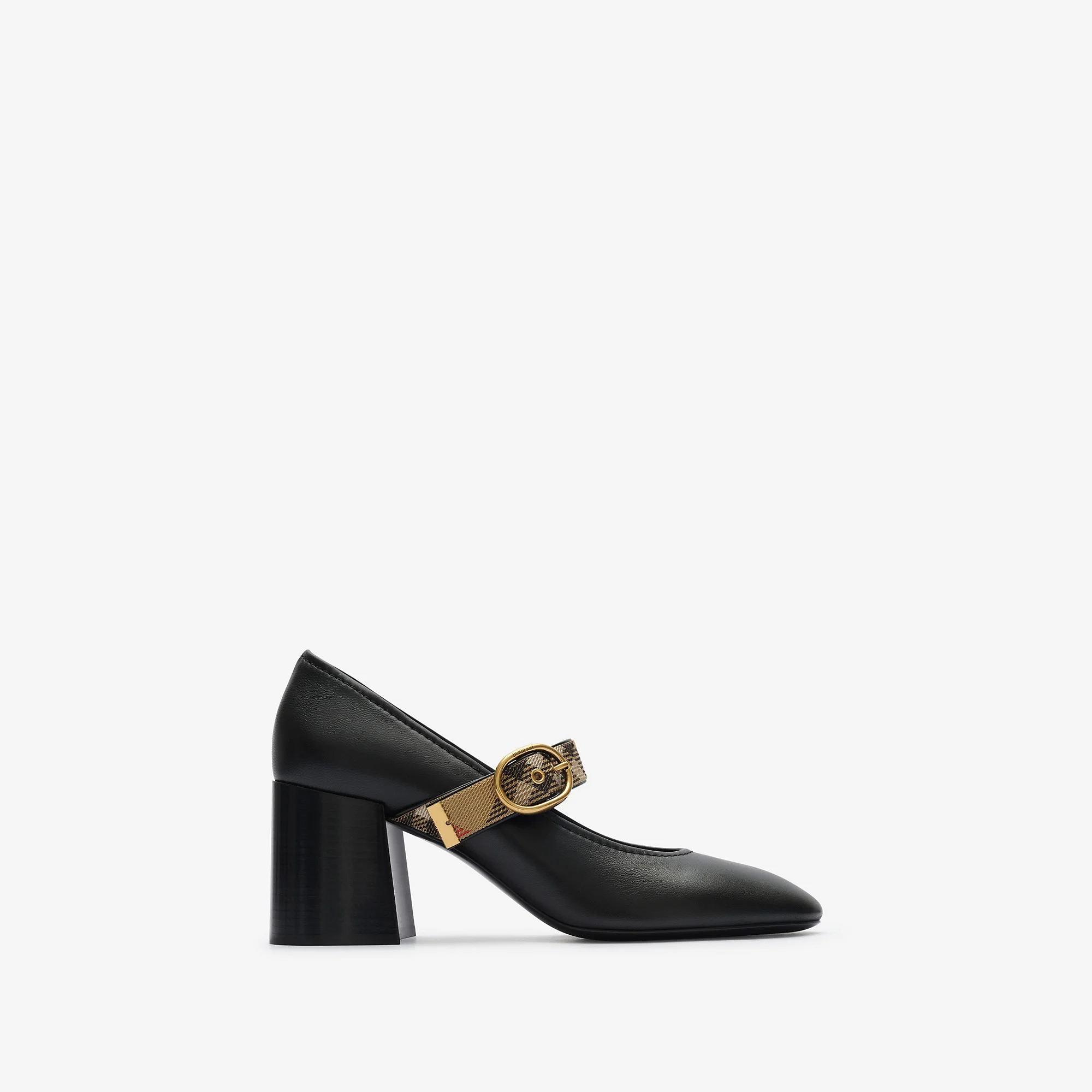 Check Strap Leather Robin Shoes - 1