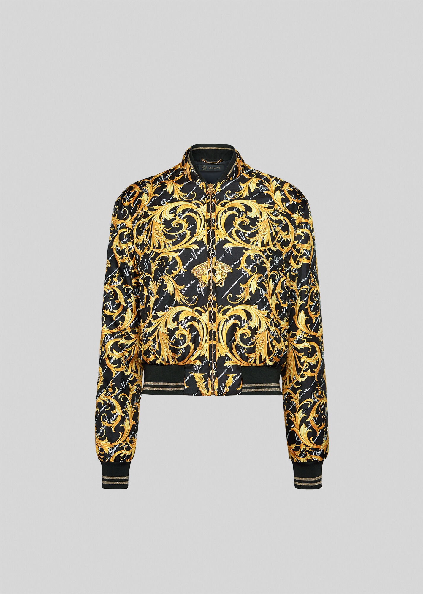 Barocco Signature Print Bomber Jacket - 1