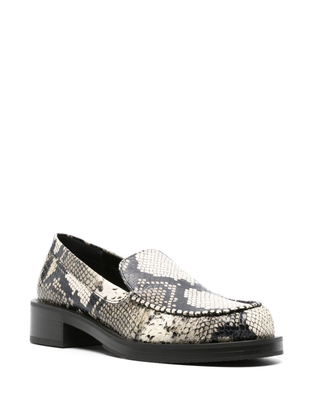 snakeskin-effect leather loafers - 2