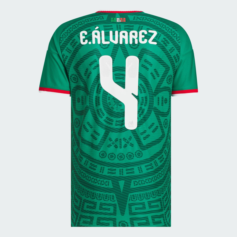 Mexico 26 Home Alvarez Authentic Jersey 3