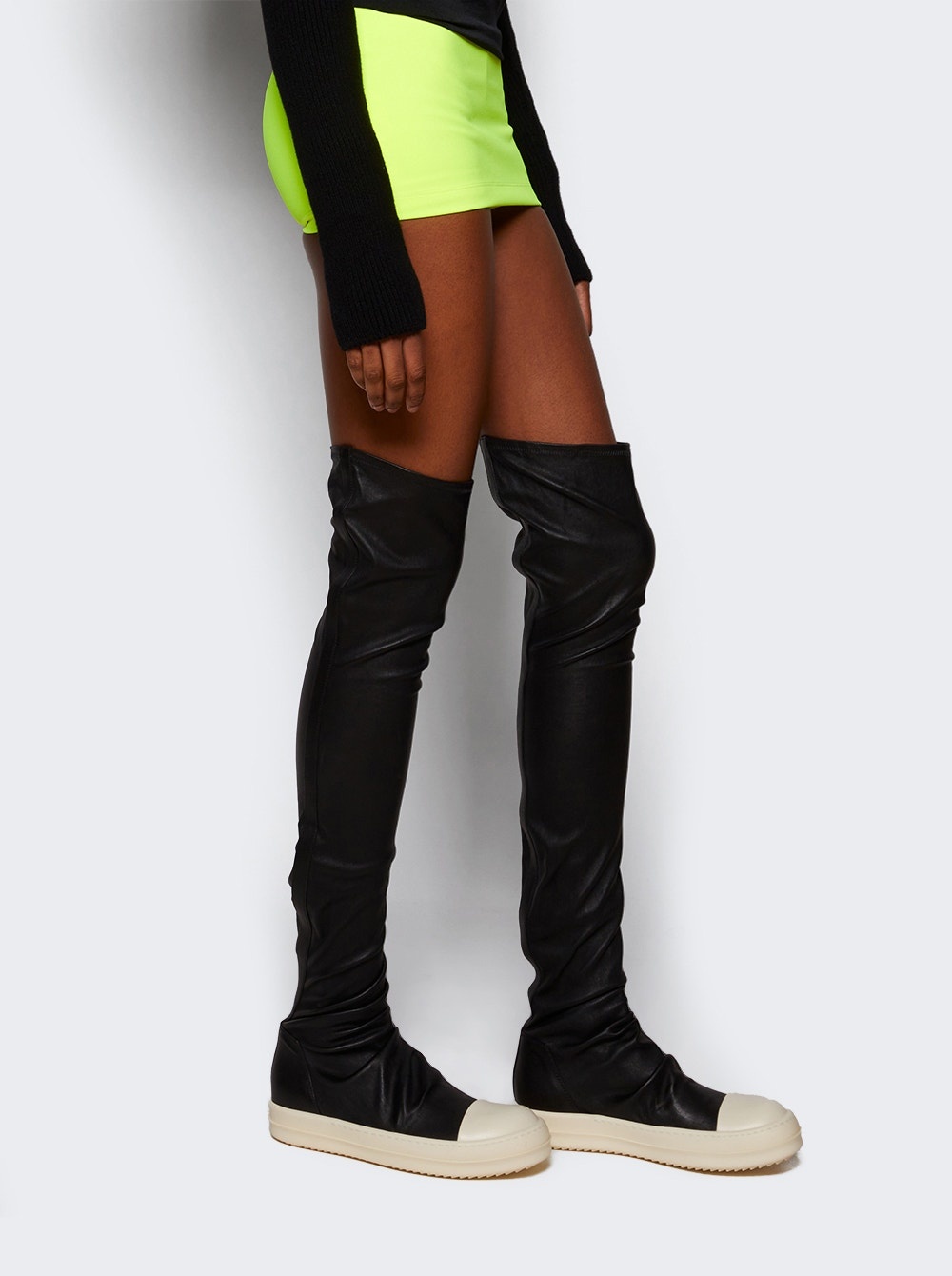 Over-the-knee Stocking Sneaks Black And Milk - 2