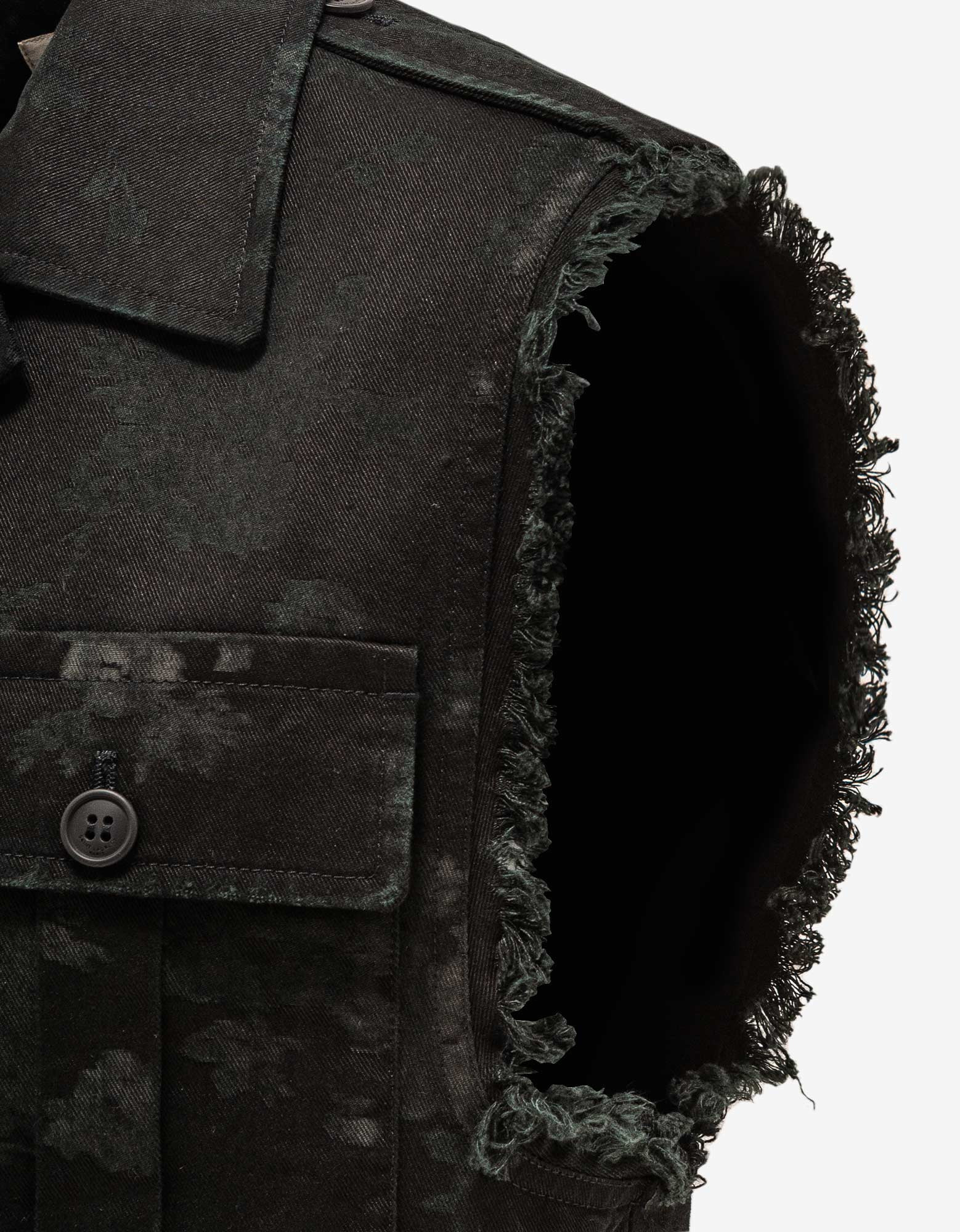 Saint Laurent Black Floral Sleeveless Jacket - 5