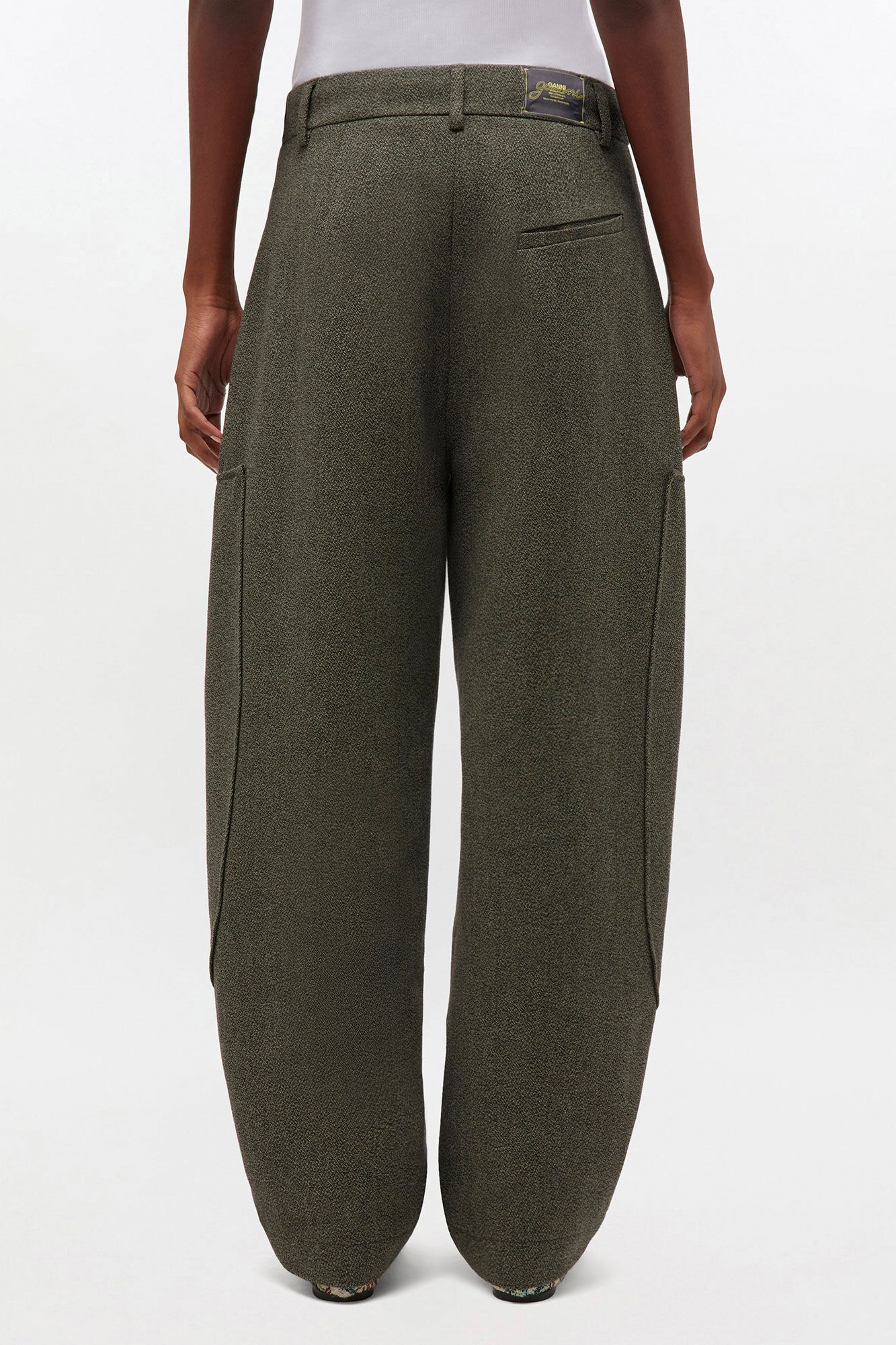 GREEN MOULINE CURVED PANTS - 4