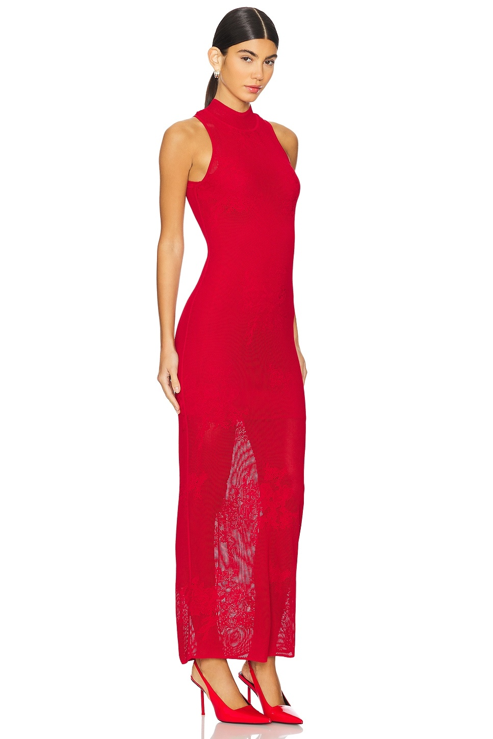Lace Pointelle Knit Racer Dress - 2