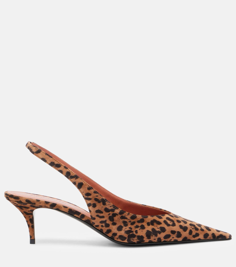 Anok 55 leopard-print suede slingback pumps 4