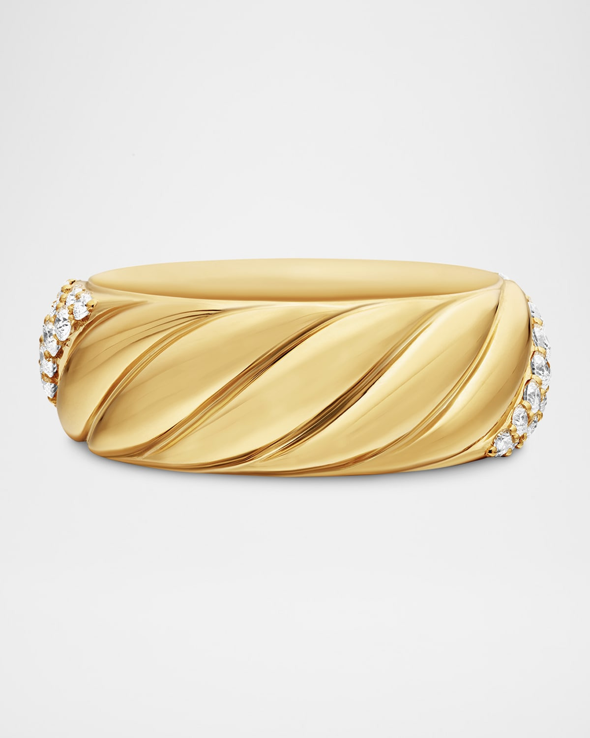 7.5mm Sculpted Cable Ring in 18K Gold - 9