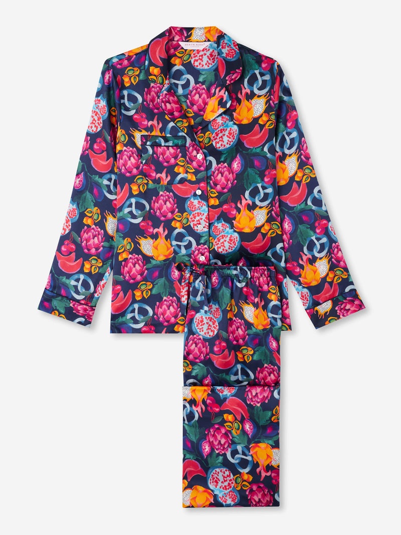 Women's Pyjamas Brindisi 78 Silk Satin Navy - 1