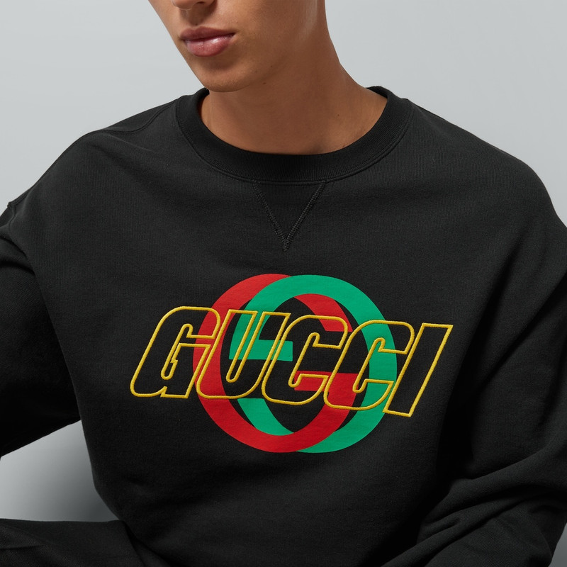 Cotton jersey sweatshirt with embroidery 3