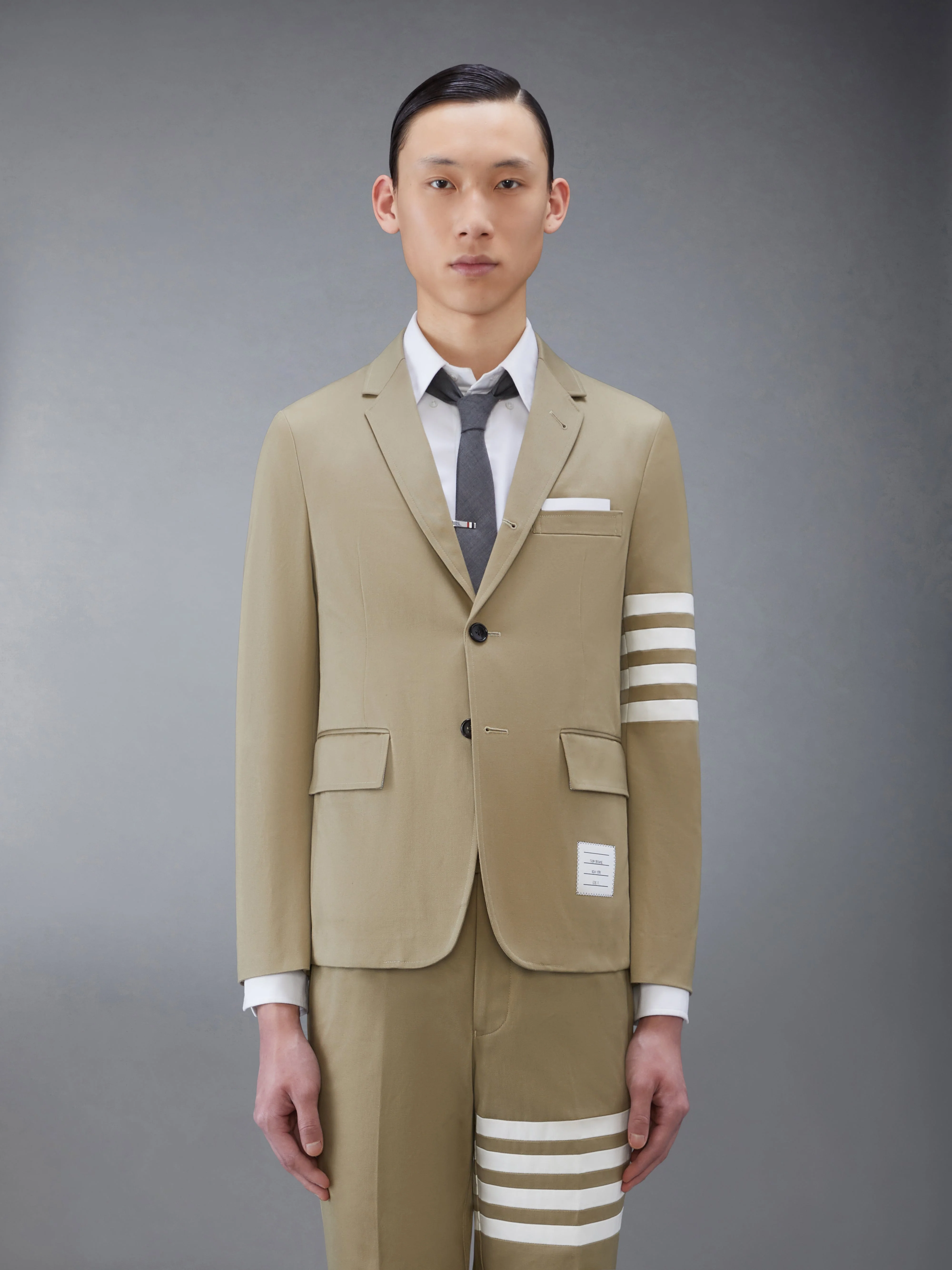 Camel Cotton Twill 4-Bar Unconstructed Classic Jacket - 1