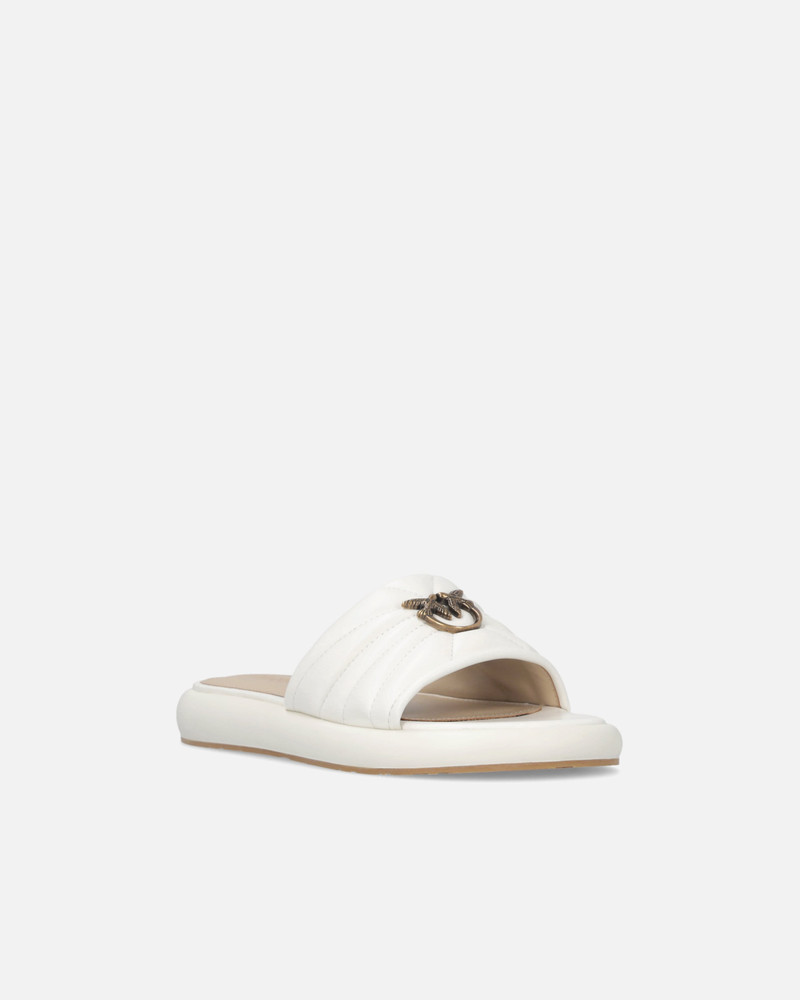 PERFORATED NAPPA LEATHER SLIP-ON SANDALS WITH LOVE BIRDS LOGO 2