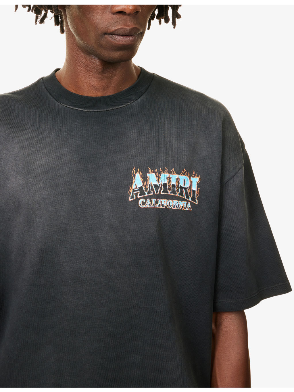 Oversized-Fit Text-Print Cotton T-Shirt - 5
