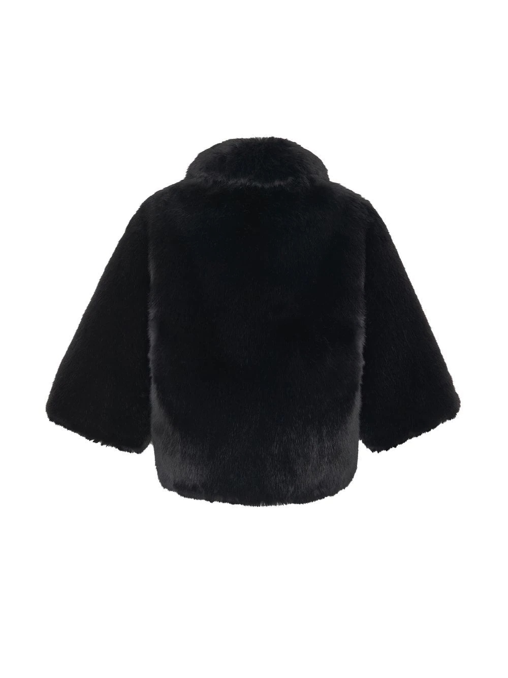 shawl-lapel faux-fur jacket - 2
